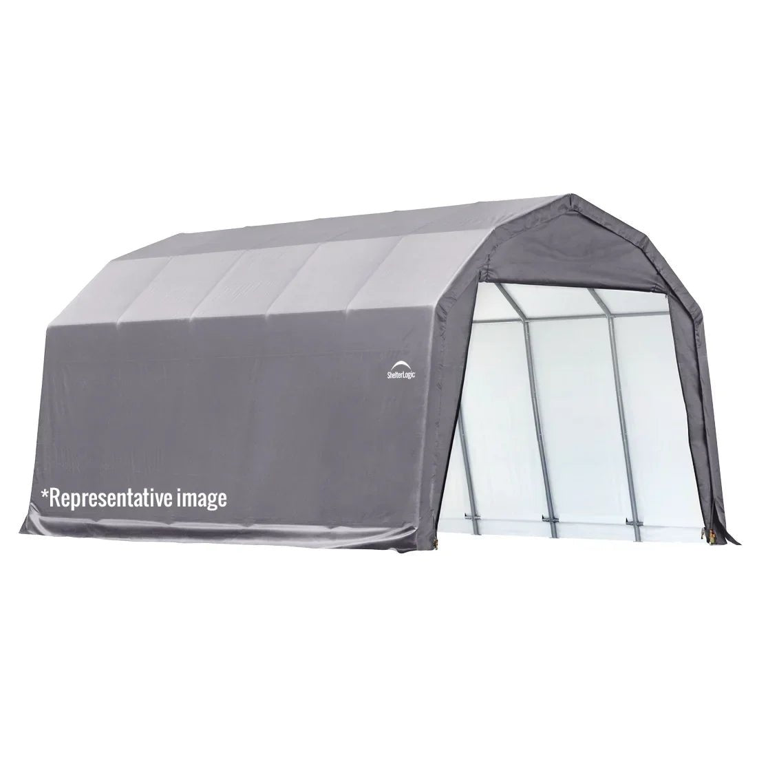 ShelterCoat Custom Round Wind and Snow Rated Shelter, 12 ft. x 20 ft. x 8 ft. Standard PE 9 oz. Grays - Prioka
