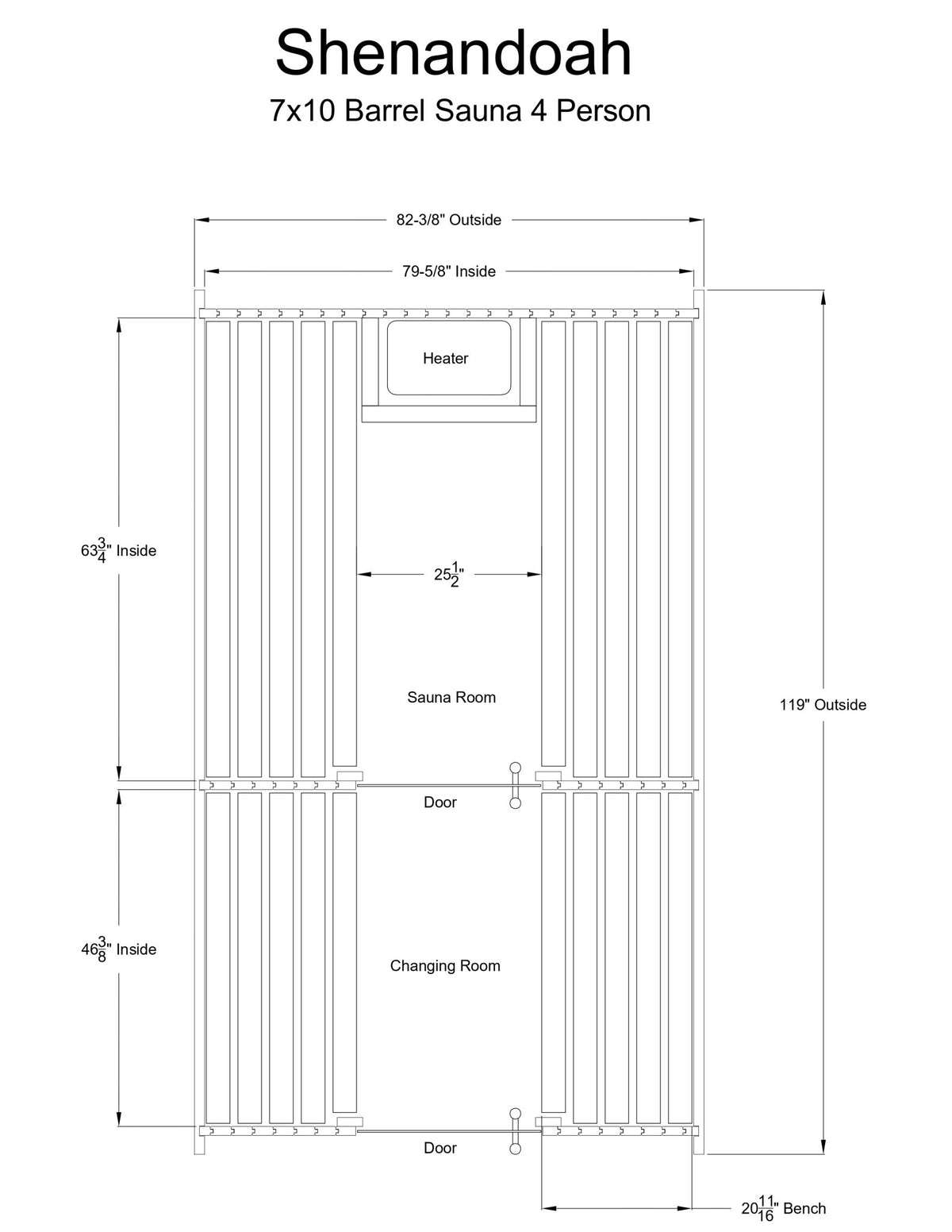 Shenandoah 4 Person Barrel Sauna - Prioka