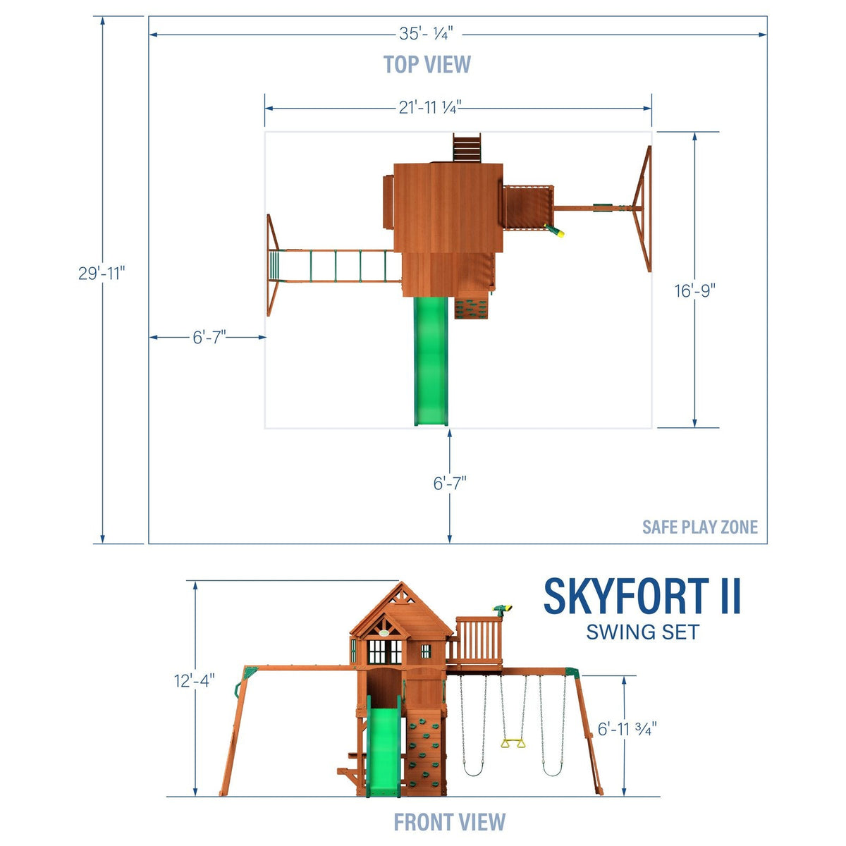 Skyfort II Swing Set - Prioka