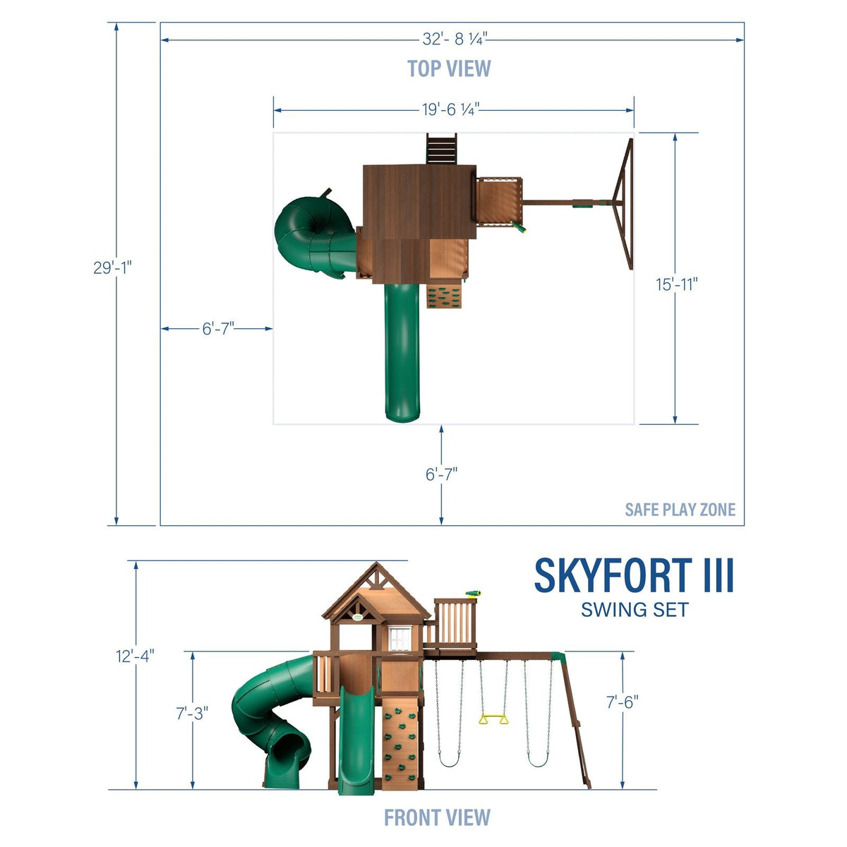 Skyfort III Swing Set - Prioka