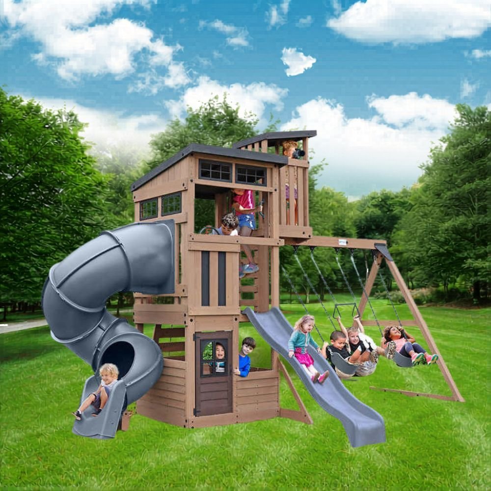 Skyline Lookout Wooden Outdoor Playset - Prioka