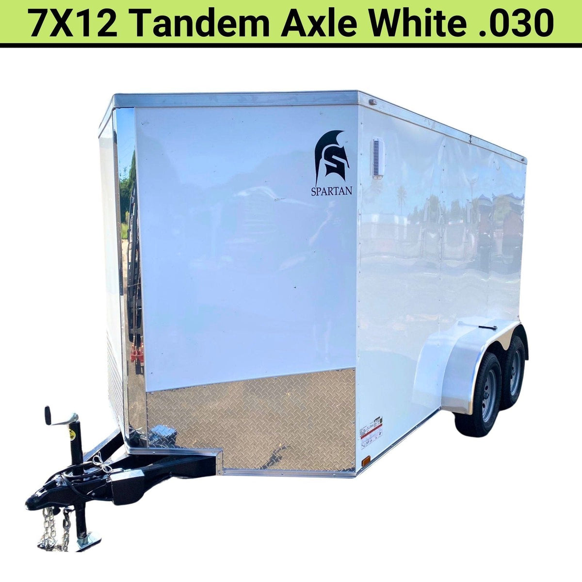 Spartan 12 Enclosed Cargo Trailer Tandem Axle – White Heavy-Duty Cargo Hauler SP7X12TA - Prioka