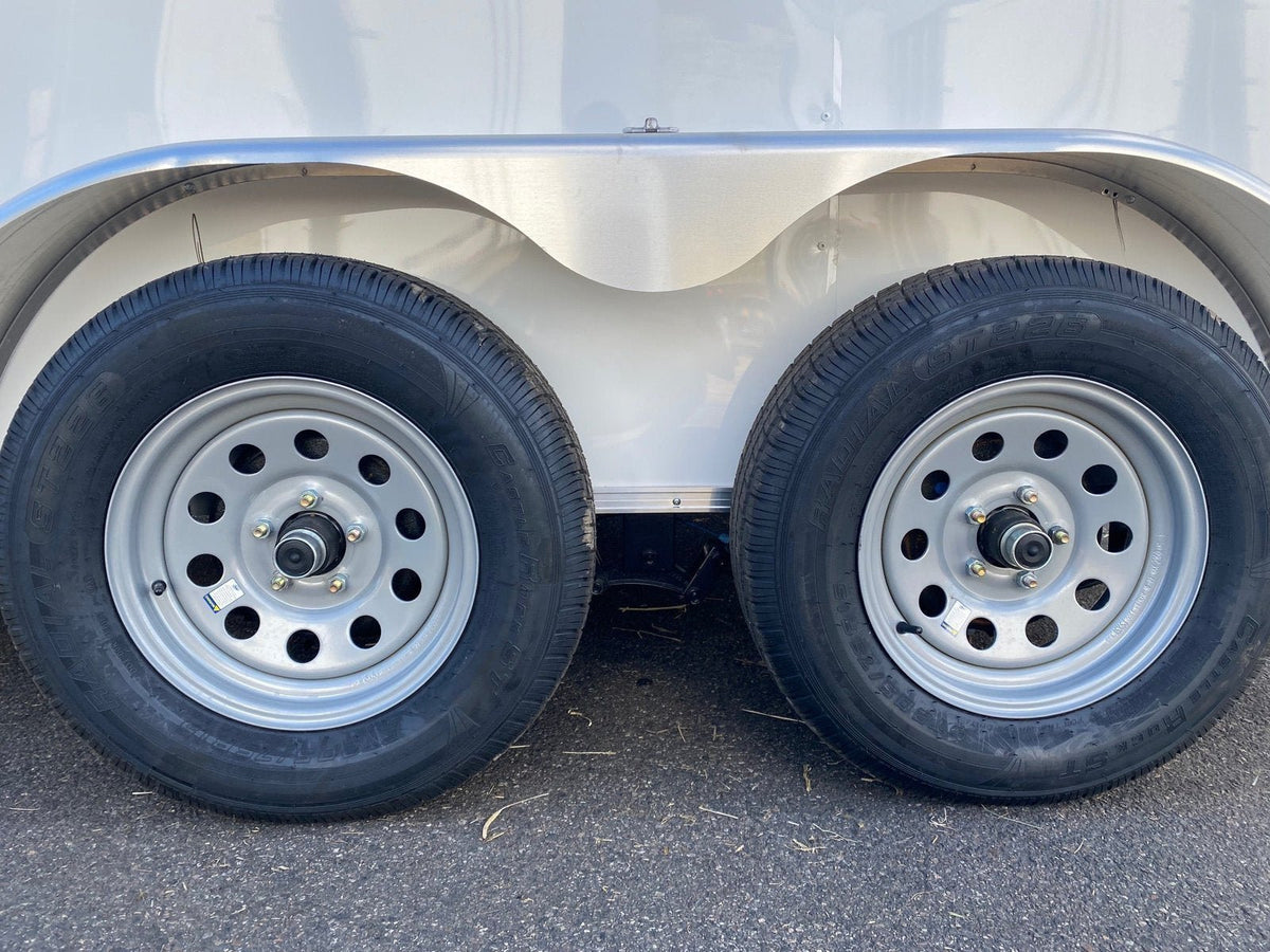 Spartan 12 Enclosed Cargo Trailer Tandem Axle – White Heavy-Duty Cargo Hauler SP7X12TA - Prioka