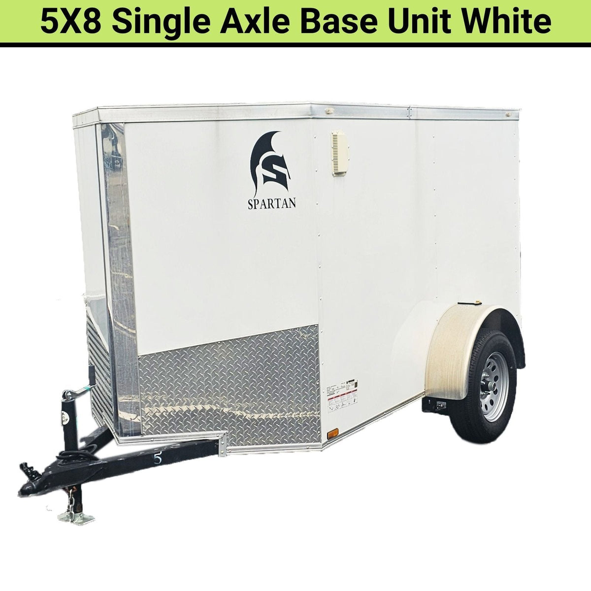 Spartan 5X8 Single Axle Cargo Trailer | White | SP5X8SA - Prioka