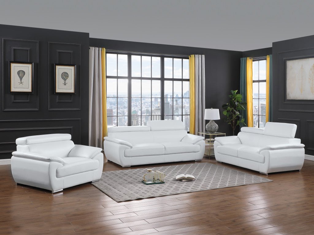 Sterling Leather Seating Set – White - Prioka