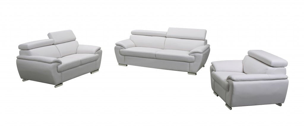 Sterling Leather Seating Set – White - Prioka