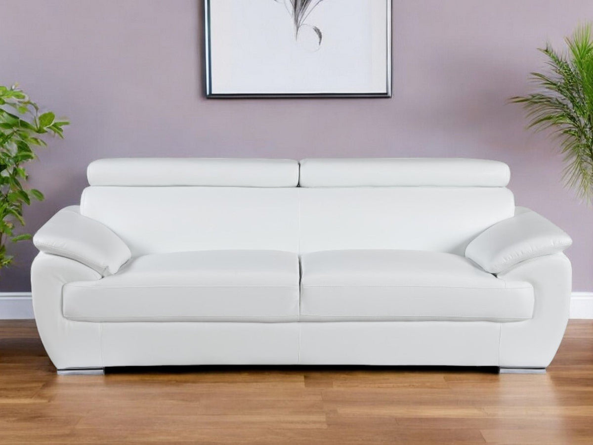 Sterling Leather Sofa – White - Prioka