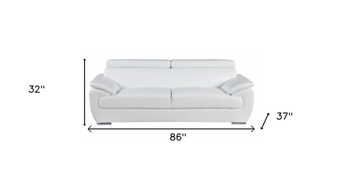 Sterling Leather Sofa – White - Prioka