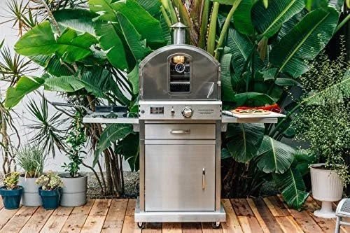 Summerset ‘The Oven’ Outdoor Freestanding Large Capacity Gas Ovens with Pizza Stones, Smoker Box and Mobile Cart, 304 Stainless Steel Construction, Natural Gas - Prioka
