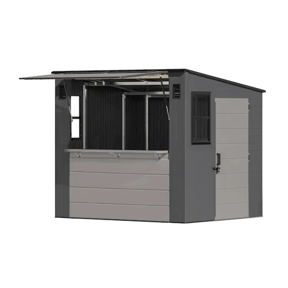 Suncast 8 ft. x 7 ft. Cabana Entertainment Resin Shed with Floor - Prioka