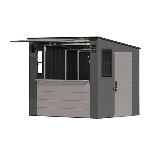 Suncast 8 ft. x 7 ft. Cabana Entertainment Resin Shed with Floor - Prioka