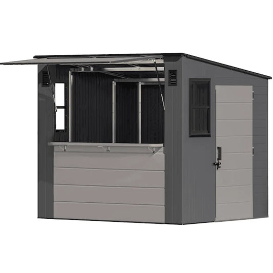 Suncast Cabana 8 x 7 ft. Resin Entertainment Storage Shed with Floor - Prioka