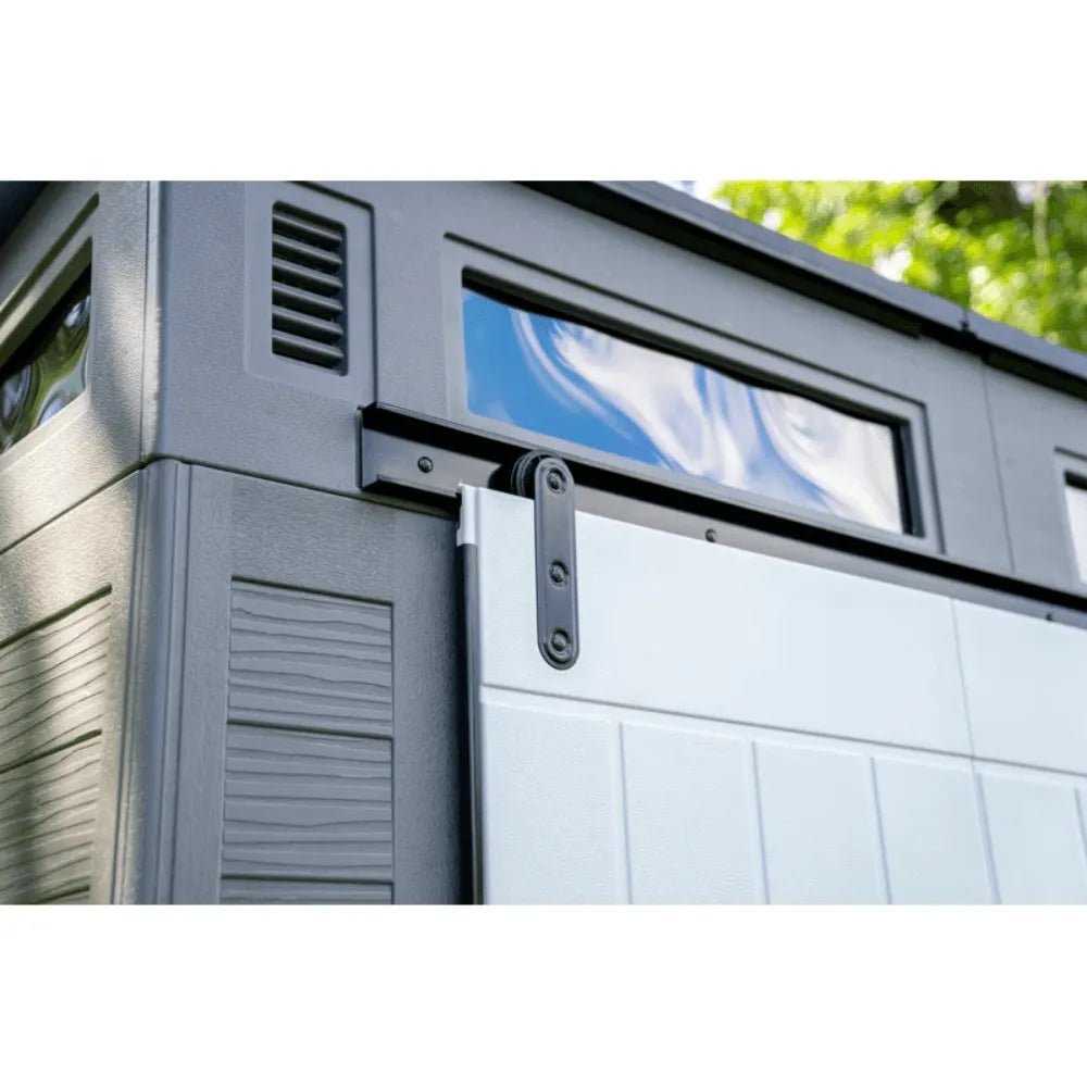 Suncast Modernist 10 ft. x 7 ft. Barn Door Resin Storage Shed - Prioka