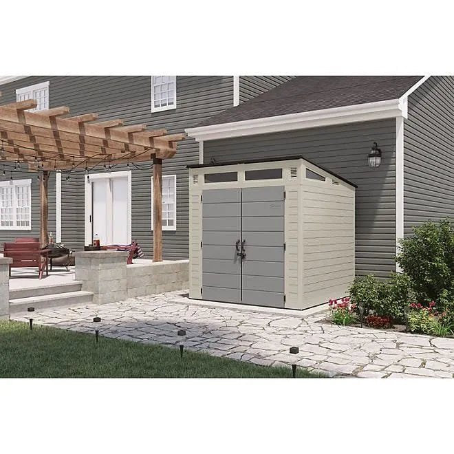 Suncast Modernist 7 x 7 ft. Resin Outdoor Storage Shed, Model BMS7780 - Prioka