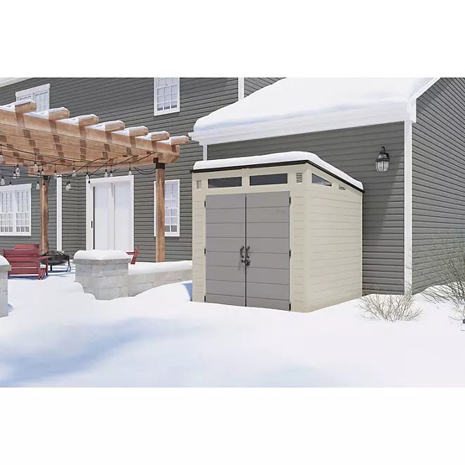 Suncast Modernist 7 x 7 ft. Resin Outdoor Storage Shed, Model BMS7780 - Prioka