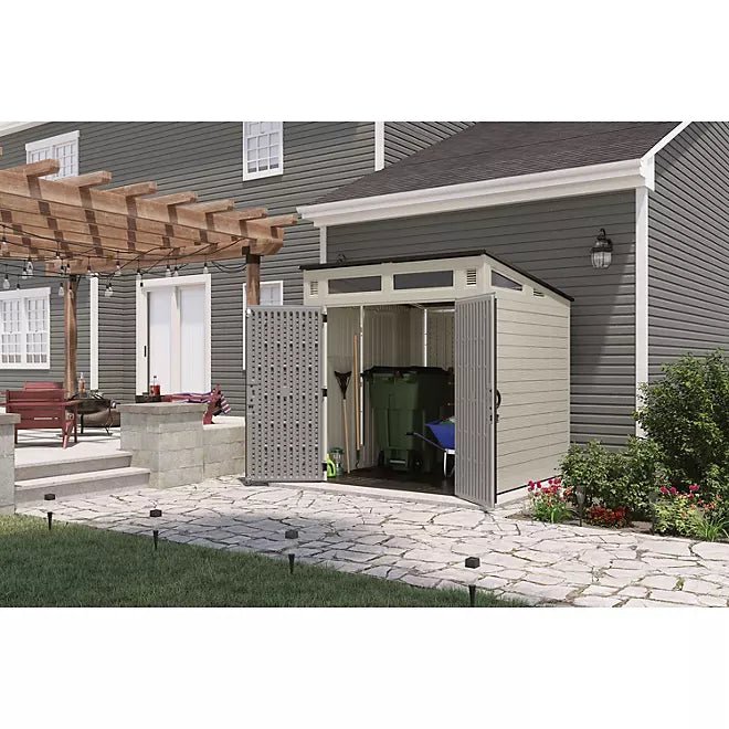Suncast Modernist 7 x 7 ft. Resin Outdoor Storage Shed, Model BMS7780 - Prioka