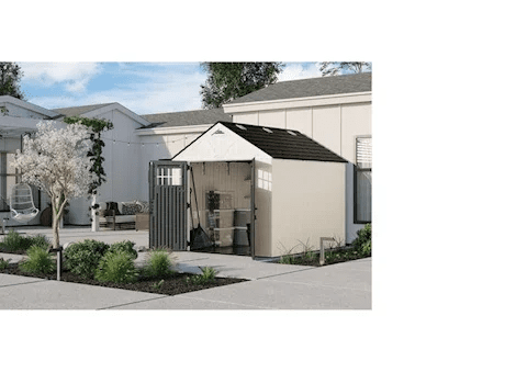 Suncast Tremont 8 ft. x 10 ft. Storage Shed with Floors – Ice Cube|BMS8125 - Prioka