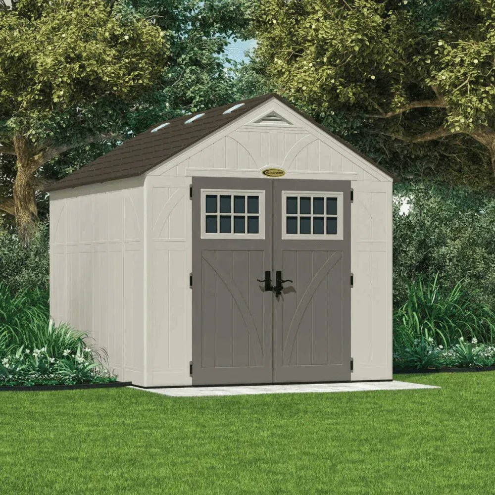 Suncast Tremont 8 x 10 ft. Resin Outdoor Storage Shed with Floor, Model BMS8100 - Prioka