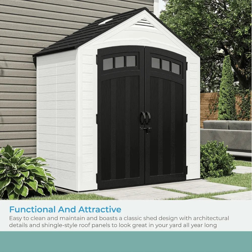 Suncast Vista 7 ft. x 4 ft. Resin Standard Modern Storage Shed with Floor Kit - Prioka