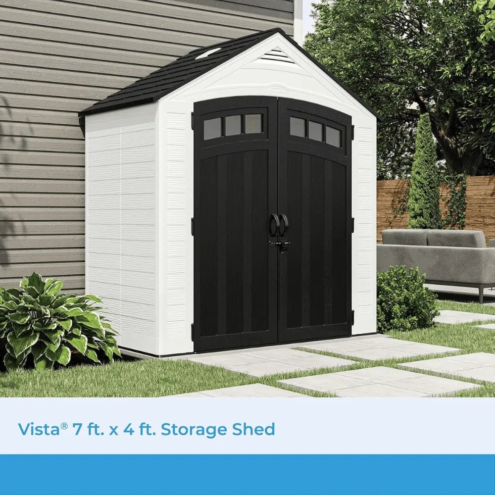 Suncast Vista 7 ft. x 4 ft. Resin Standard Modern Storage Shed with Floor Kit - Prioka