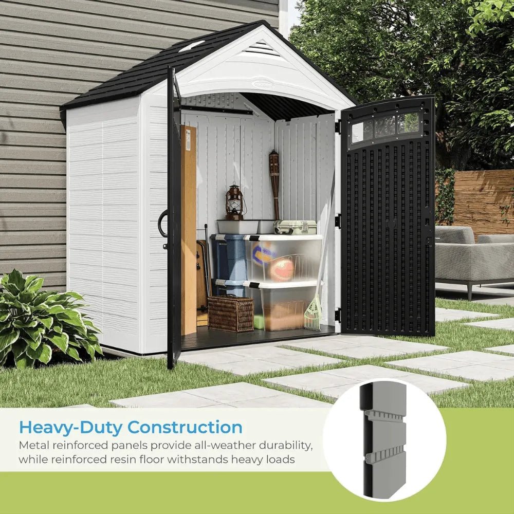 Suncast Vista 7 ft. x 4 ft. Resin Standard Modern Storage Shed with Floor Kit - Prioka