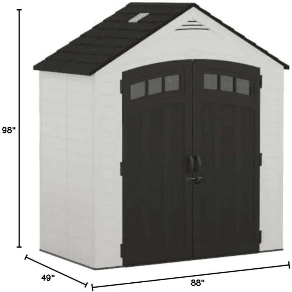 Suncast Vista 7 ft. x 4 ft. Resin Standard Modern Storage Shed with Floor Kit - Prioka