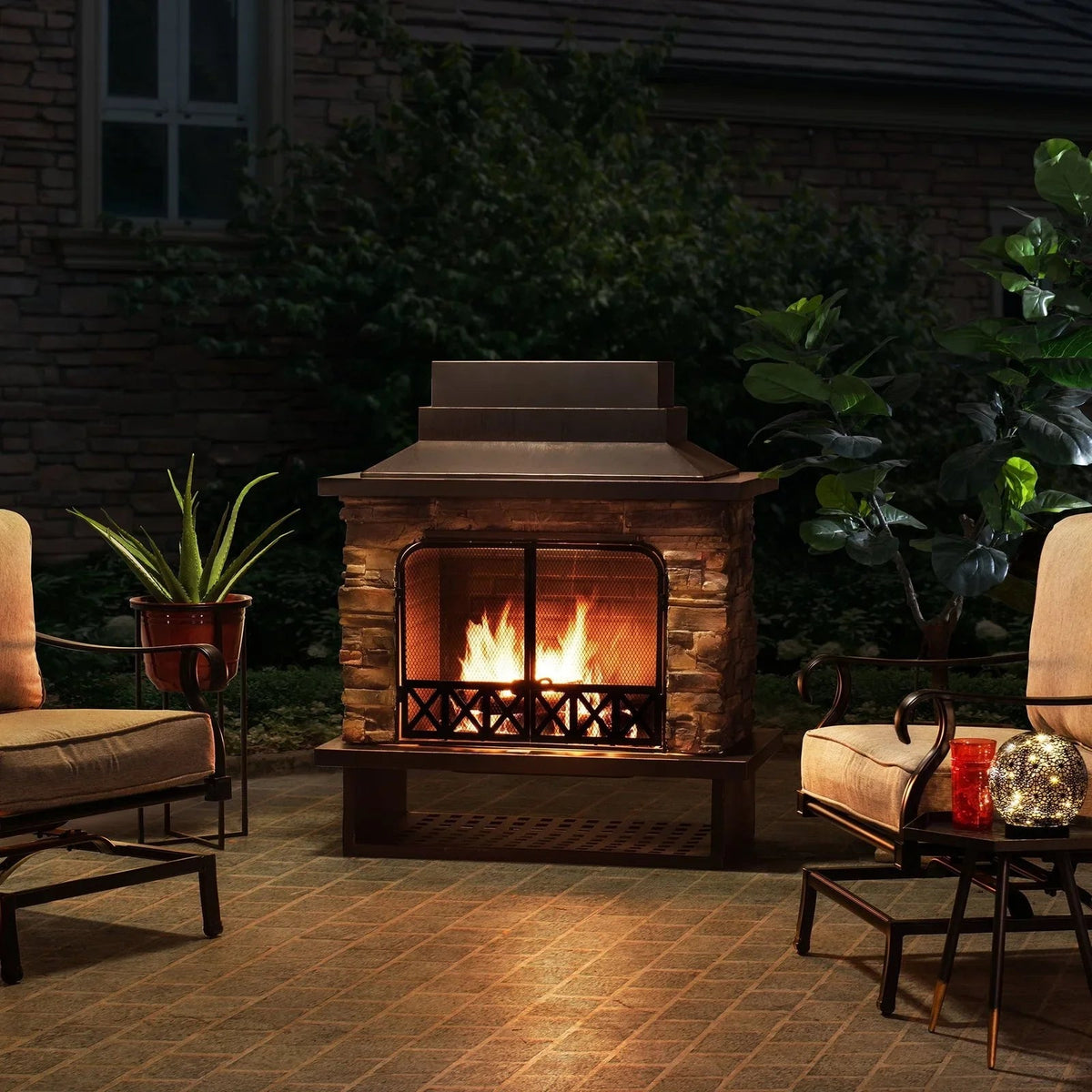 Sunjoy Farmington Wood Burning Fireplaces. - Prioka