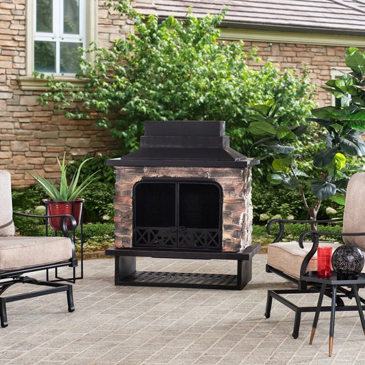 Sunjoy Farmington Wood Burning Fireplaces. - Prioka