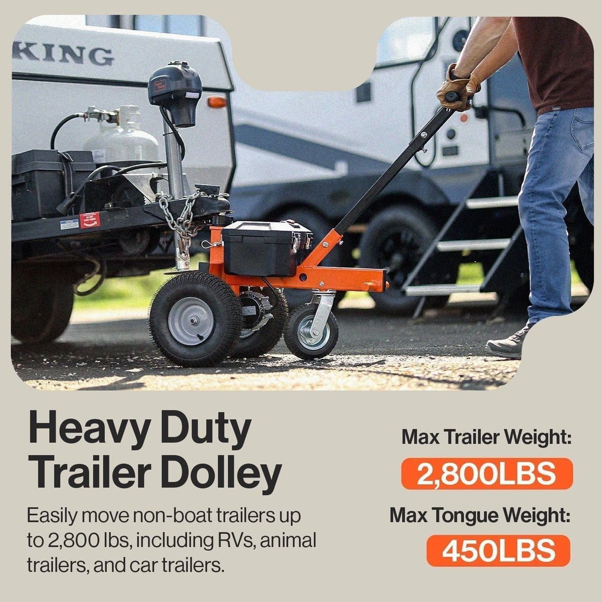 SuperHandy 2800-lb Capacity 3-Wheel Orange Steel Dolly GUO041 - Prioka