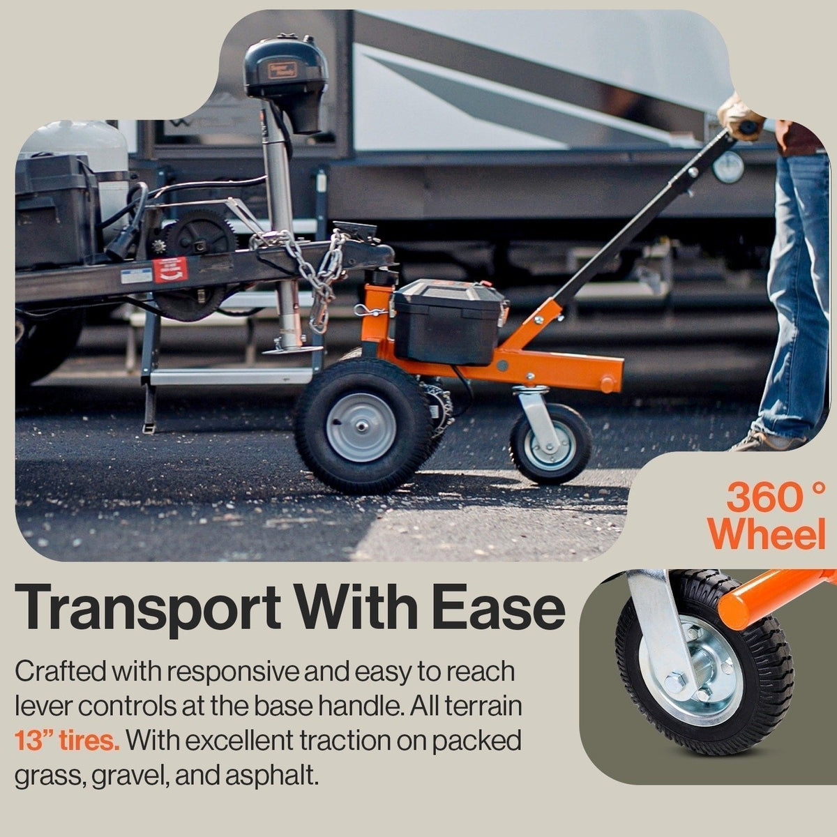 SuperHandy 2800-lb Capacity 3-Wheel Orange Steel Dolly GUO041 - Prioka