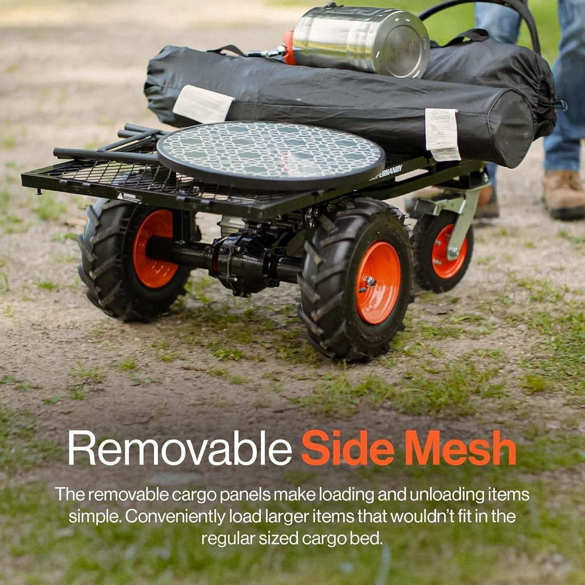 SuperHandy 48V Electric Power Wagon Utility Cart, 660 lb Load, 1000 lb Hauling Capacity - Prioka