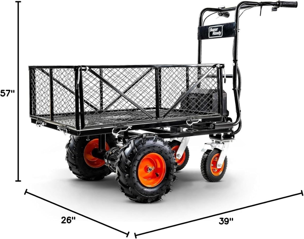 SuperHandy 48V Electric Power Wagon Utility Cart, 660 lb Load, 1000 lb Hauling Capacity - Prioka