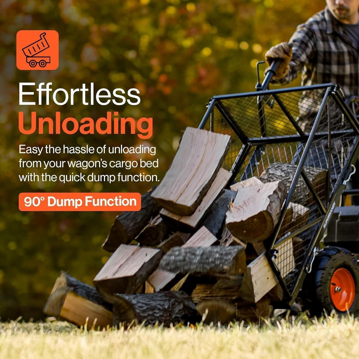 SuperHandy 48V Electric Power Wagon Utility Cart, 660 lb Load, 1000 lb Hauling Capacity - Prioka