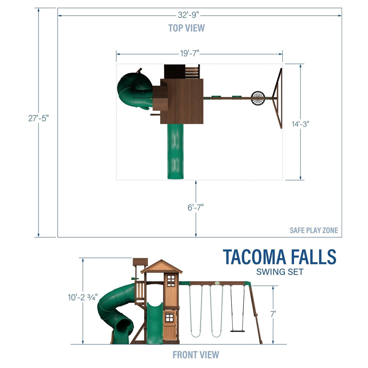Tacoma Falls Swing Set - Prioka