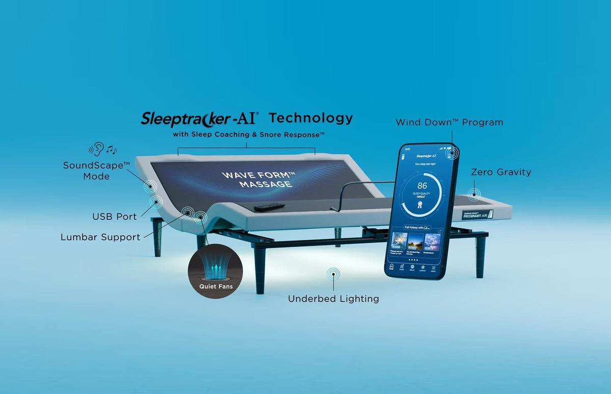 TEMPUR-ActiveBreeze® Smart Bed - Dual-Zone Climate Control Sleep System - Prioka