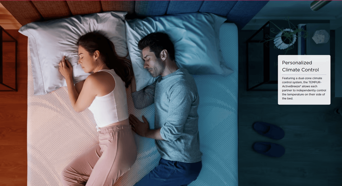 TEMPUR-ActiveBreeze® Smart Bed - Dual-Zone Climate Control Sleep System - Prioka