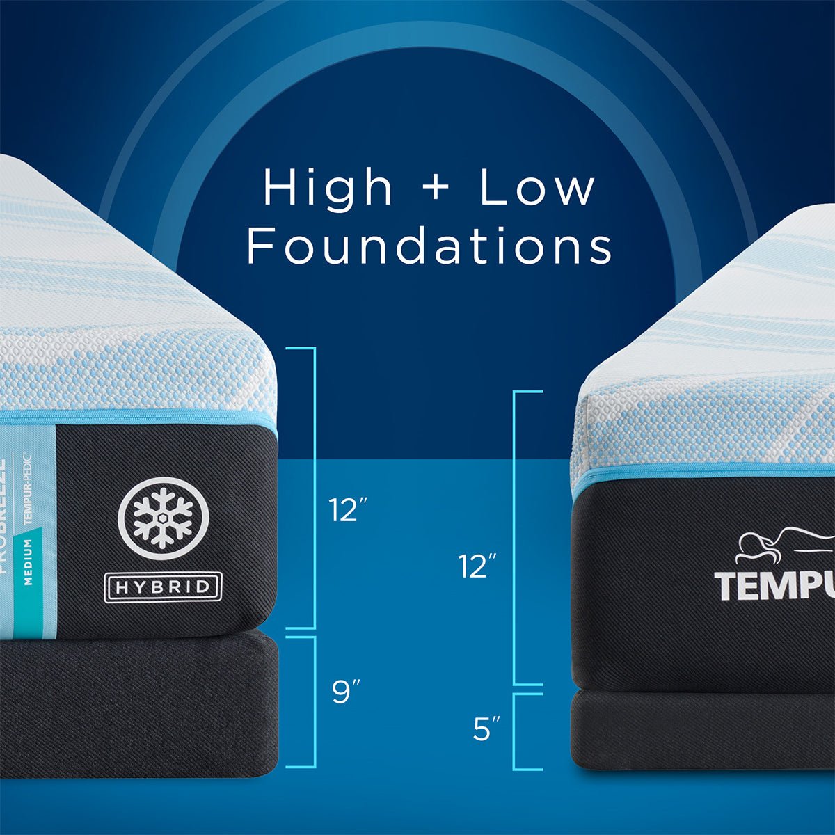 Tempur-Pedic® ProBreeze® 12" Medium Hybrid Mattress - 5° Cooling Support - Prioka