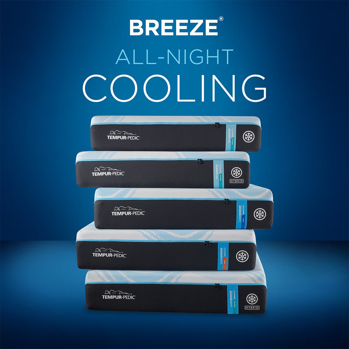 Tempur-Pedic® ProBreeze® 12" Medium Hybrid Mattress - 5° Cooling Support - Prioka