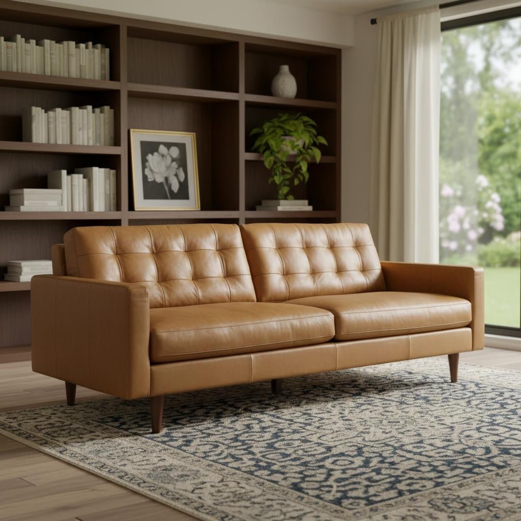 The Bellmore – Brown Leather Sofa - Prioka