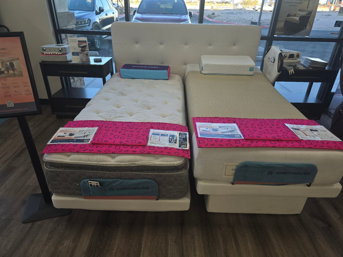 The Dawn House Bed - Adjustable Base Split King Ivory - Floor Model - Prioka
