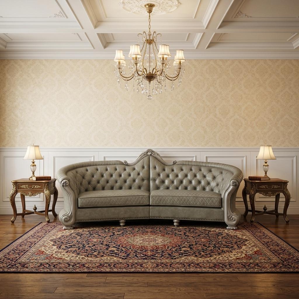 The Elowen – Bone Faux Leather Sofa with Toss Pillows & White Legs - Prioka