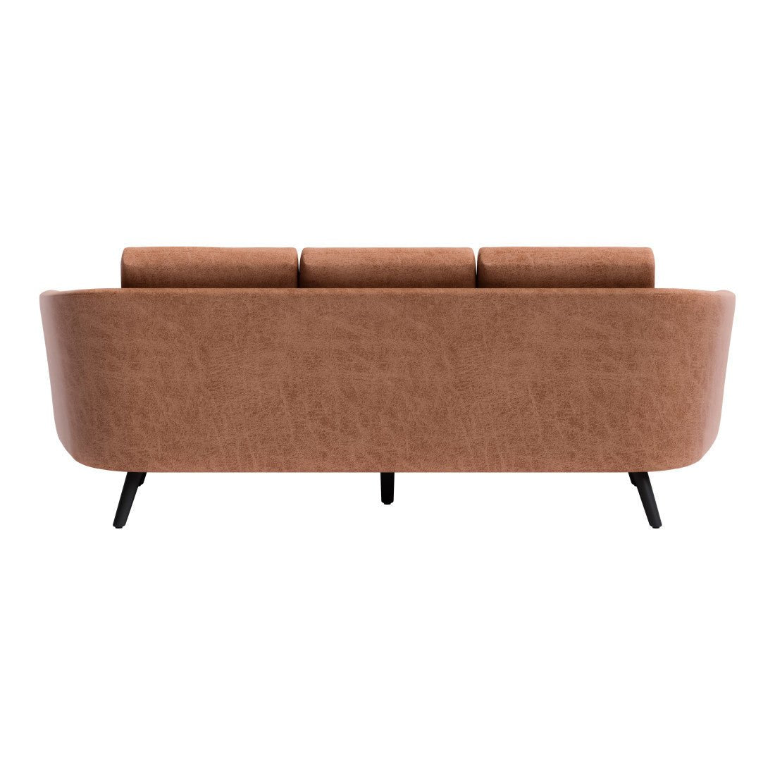 The Harrow – Brown Faux Leather Sofa - Prioka
