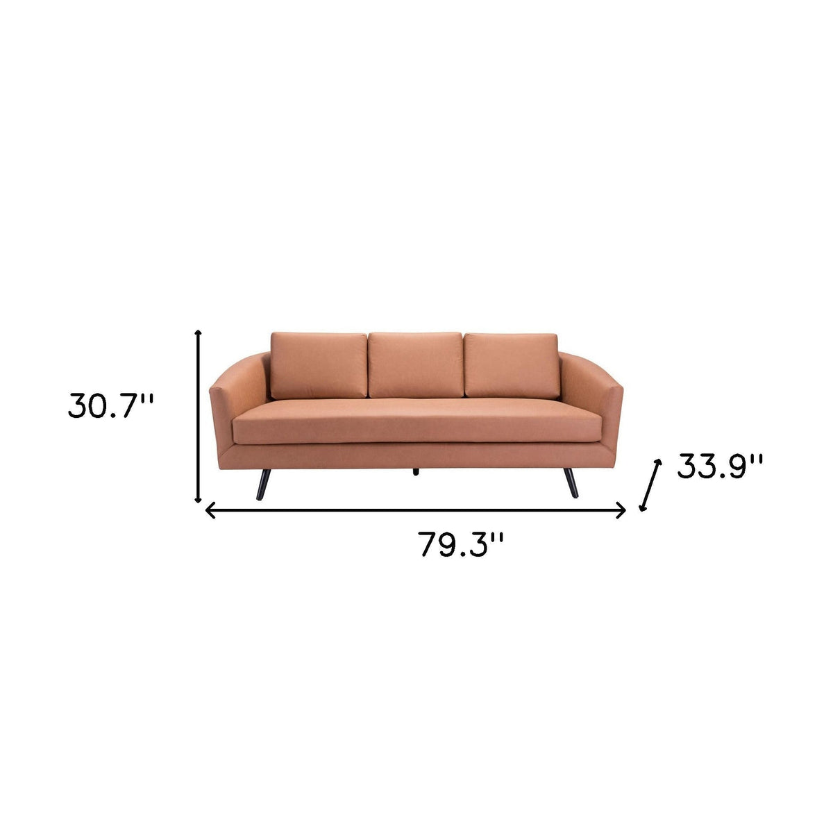 The Harrow – Brown Faux Leather Sofa - Prioka