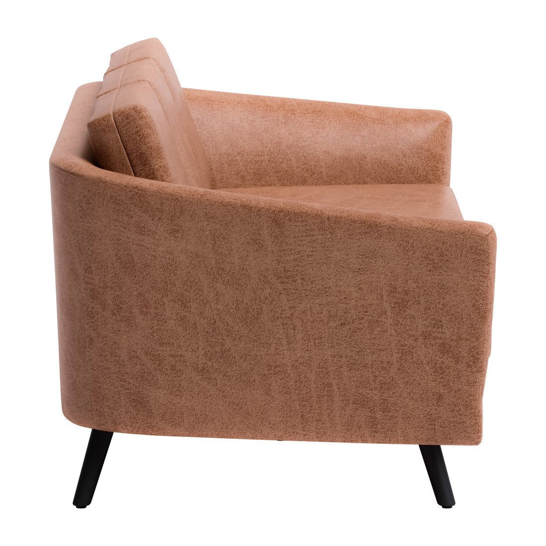 The Harrow – Brown Faux Leather Sofa - Prioka