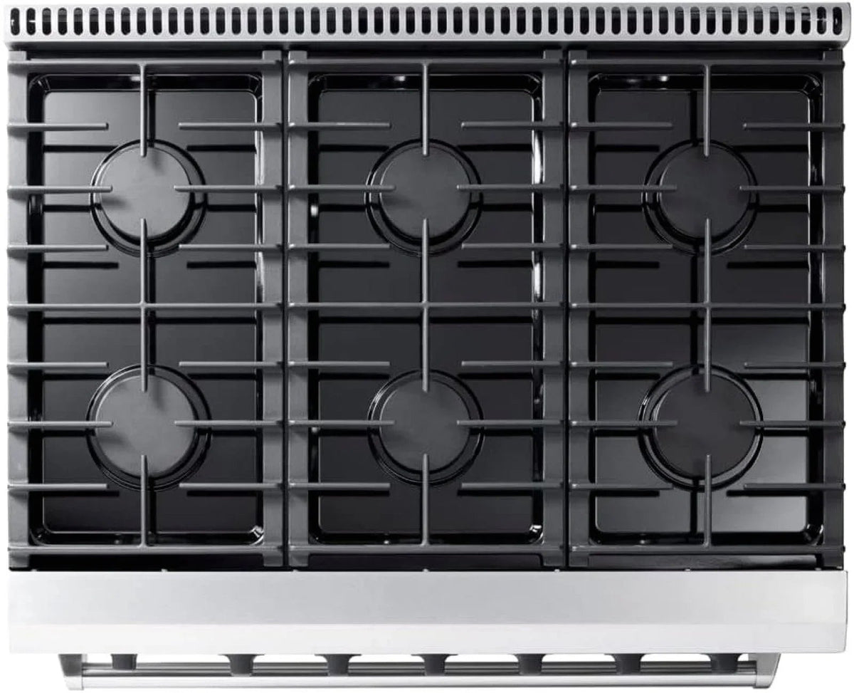 Thor Kitchen LRG3601U 36-Inch Professional Freestanding Gas Range with Convection Oven, Stainless Steel - Prioka