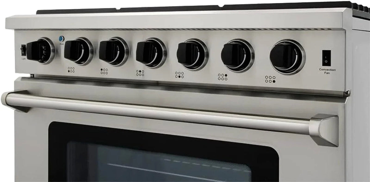 Thor Kitchen LRG3601U 36-Inch Professional Freestanding Gas Range with Convection Oven, Stainless Steel - Prioka