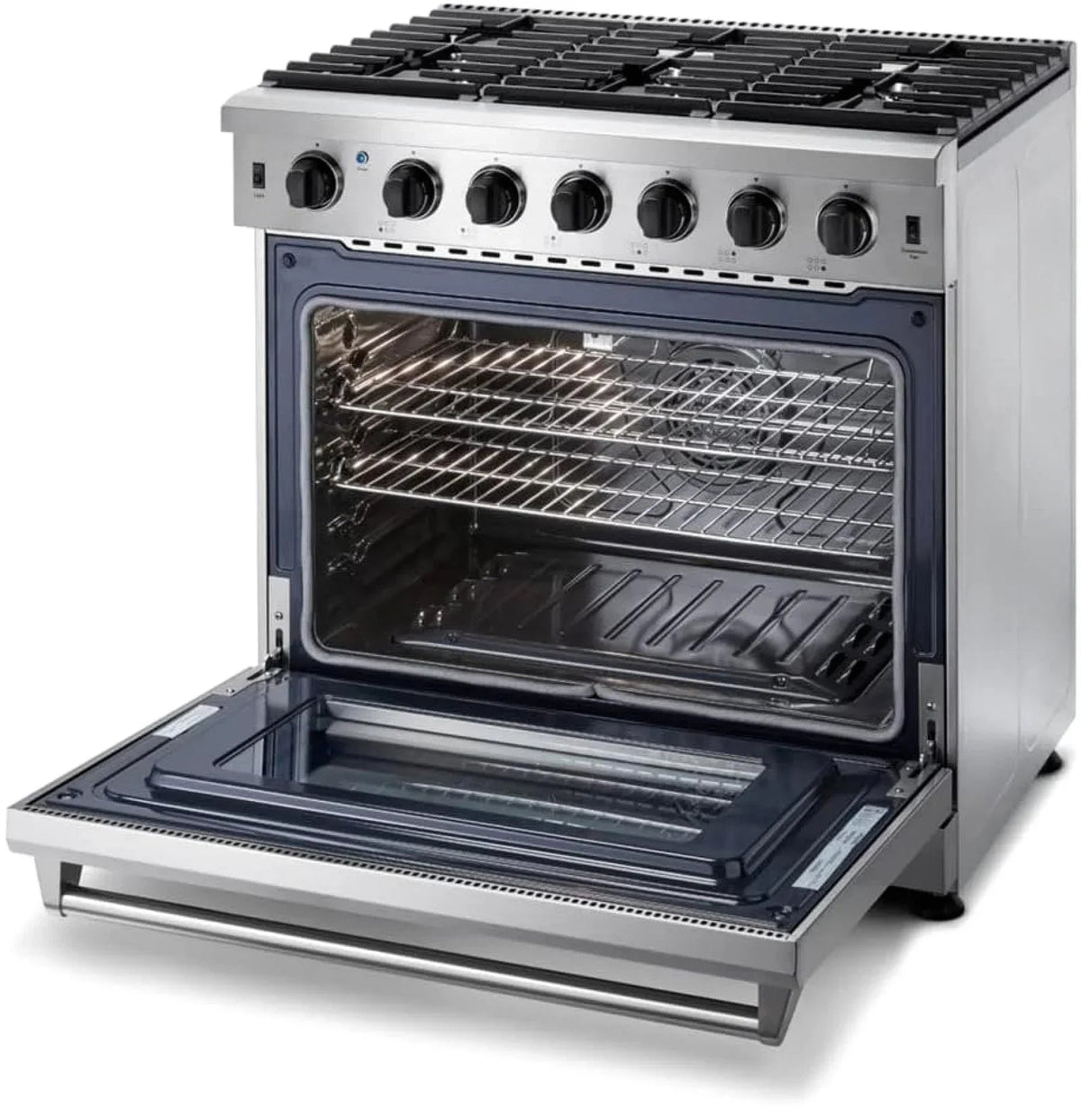 Thor Kitchen LRG3601U 36-Inch Professional Freestanding Gas Range with Convection Oven, Stainless Steel - Prioka