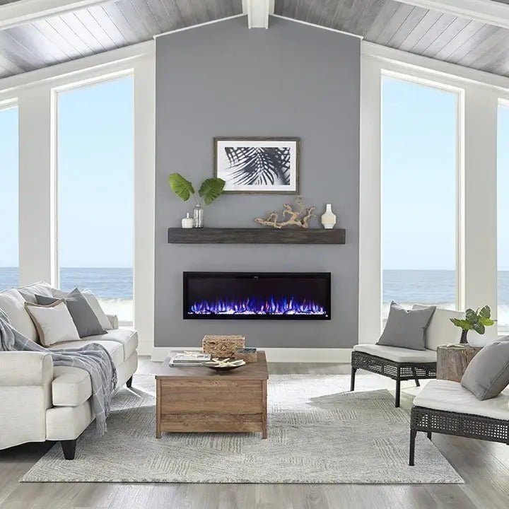 Touchstone Sideline Elite Smart 60″ WiFi-Enabled Recessed Electric Fireplaces. - Prioka