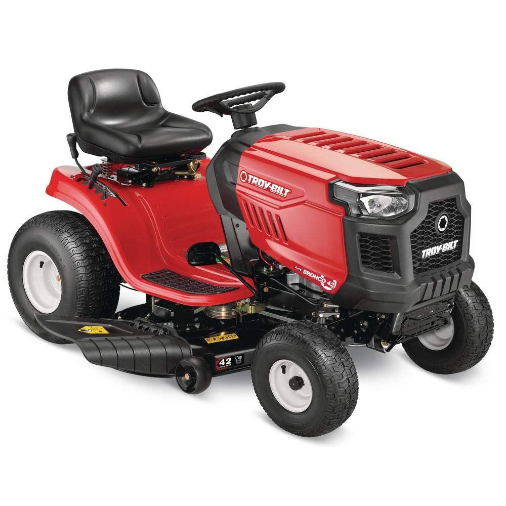 Troy Bilt Bronco 42 in 19 HP Briggs &amp; Stratton Automatic Drive Gas Riding Lawn Tractor with Mow in Reverse - Prioka