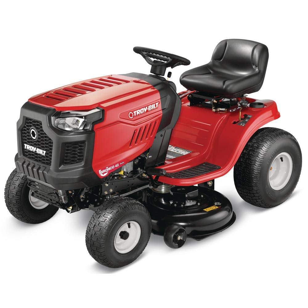 Troy Bilt Bronco 42 in 19 HP Briggs &amp; Stratton Automatic Drive Gas Riding Lawn Tractor with Mow in Reverse - Prioka